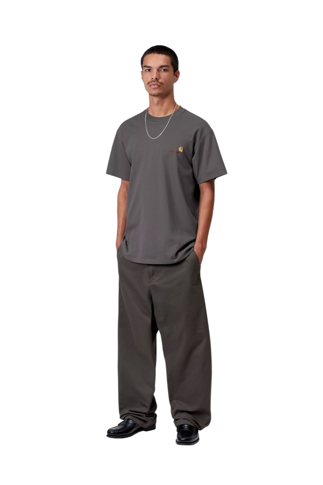 Carhartt WIP S/S American Script T-Shirt - Graphite