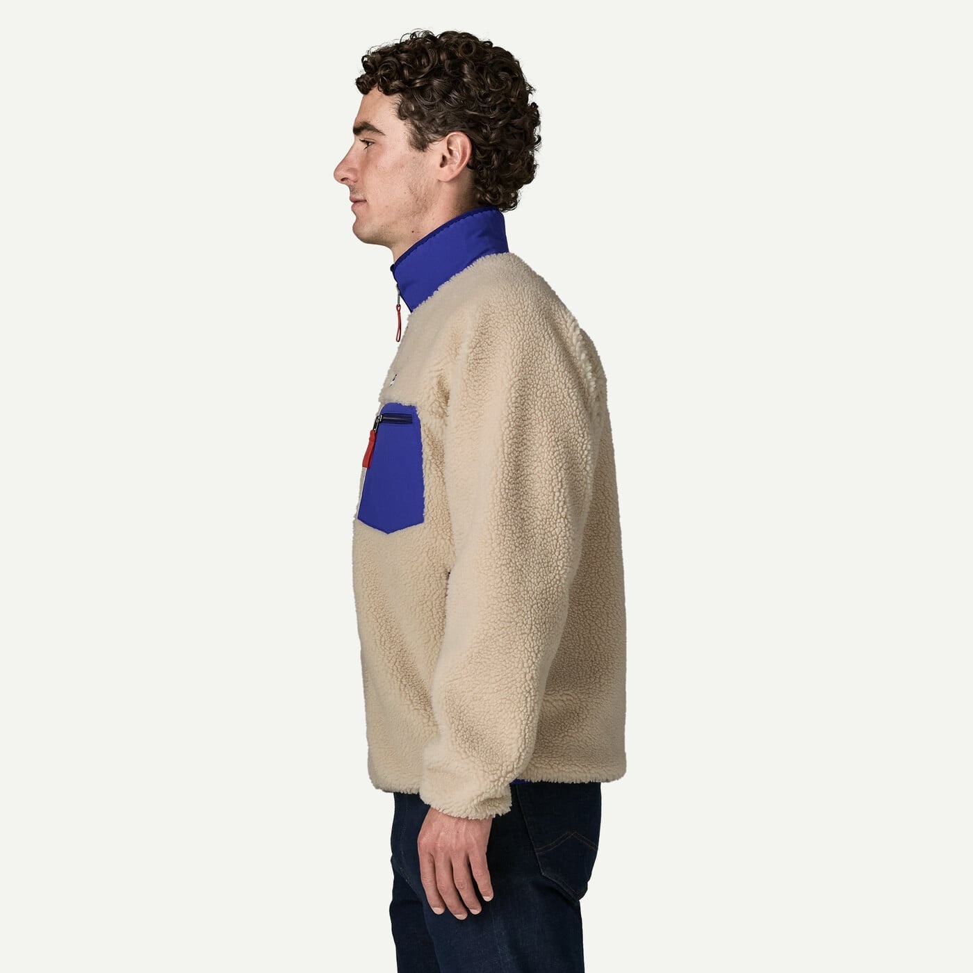 Patagonia M's Classic Retro X Jkt- Dark Natural/Cobalt Blue