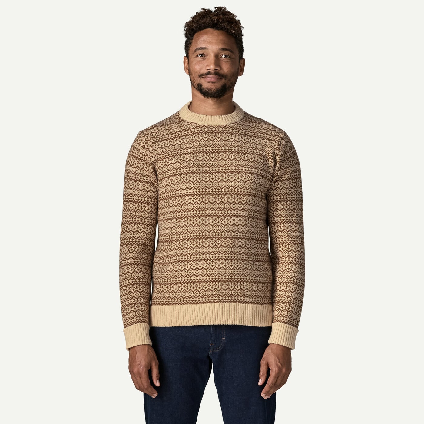 Patagonia M's Recycled Wool-Blend Sweater - Snow Snail/Natural