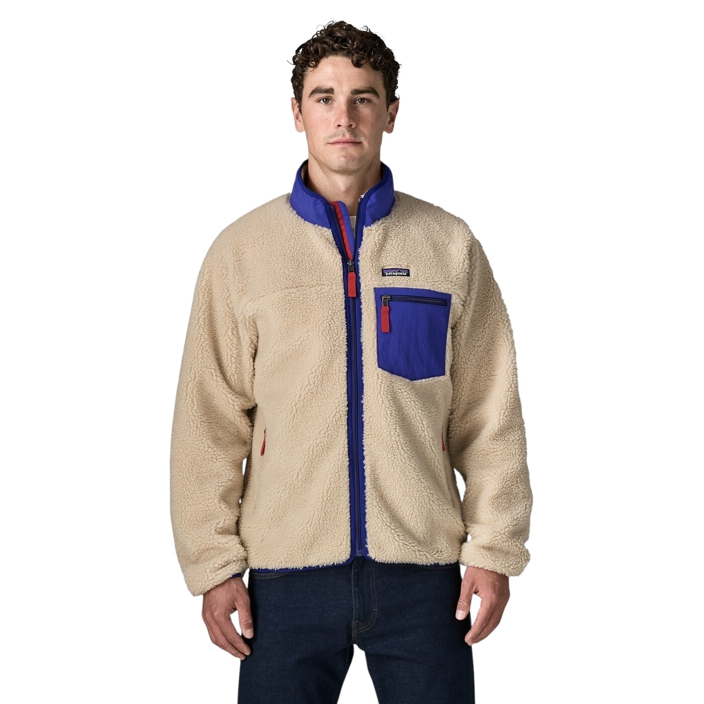 Patagonia M's Classic Retro X Jkt- Dark Natural/Cobalt Blue
