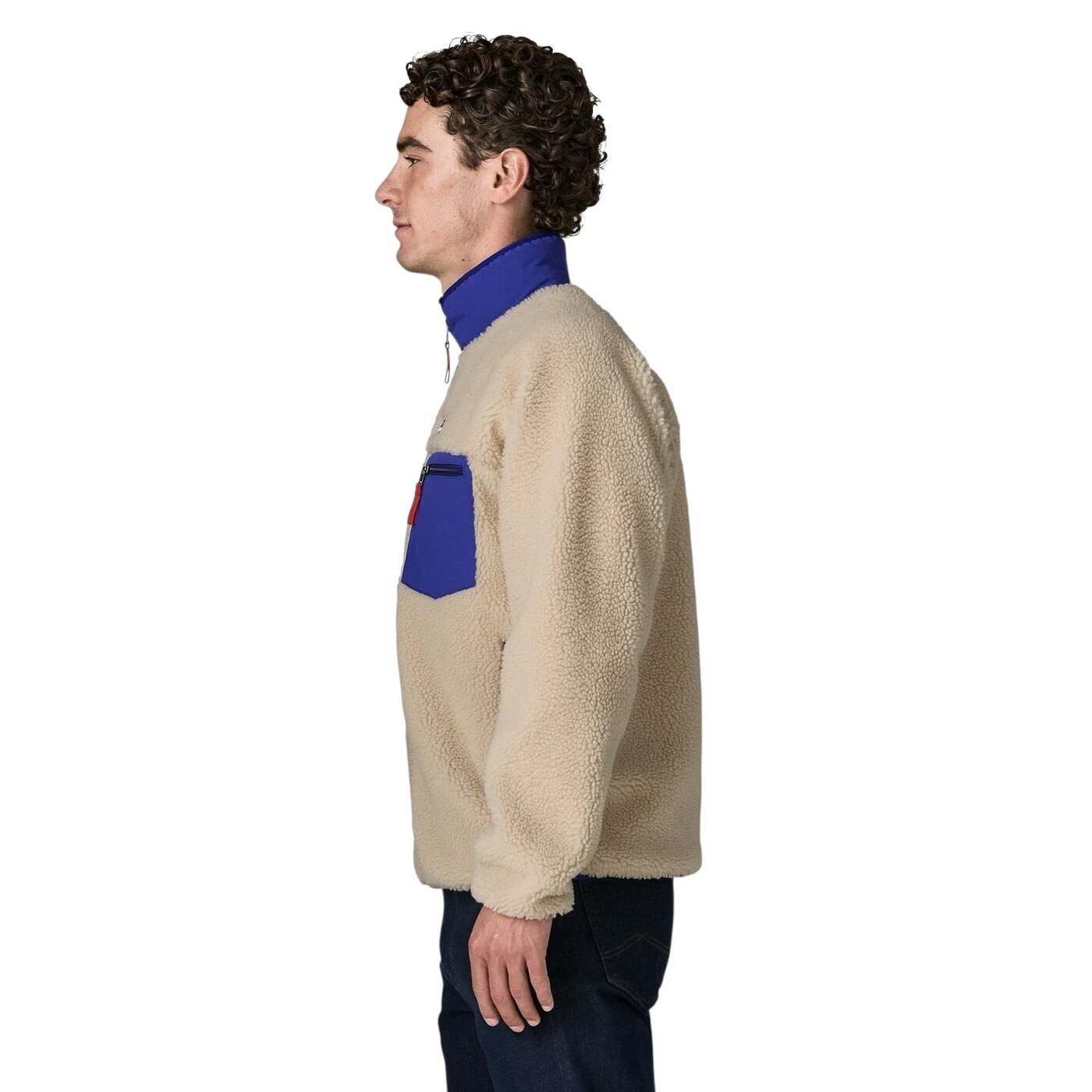 Patagonia M's Classic Retro X Jkt- Dark Natural/Cobalt Blue