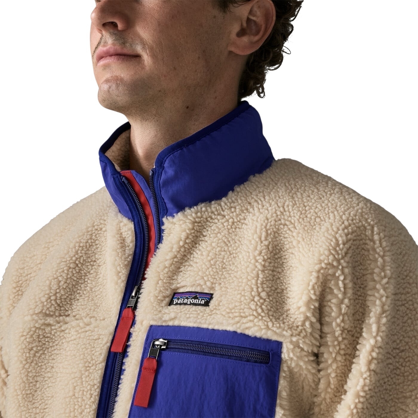 Patagonia M's Classic Retro X Jkt- Dark Natural/Cobalt Blue
