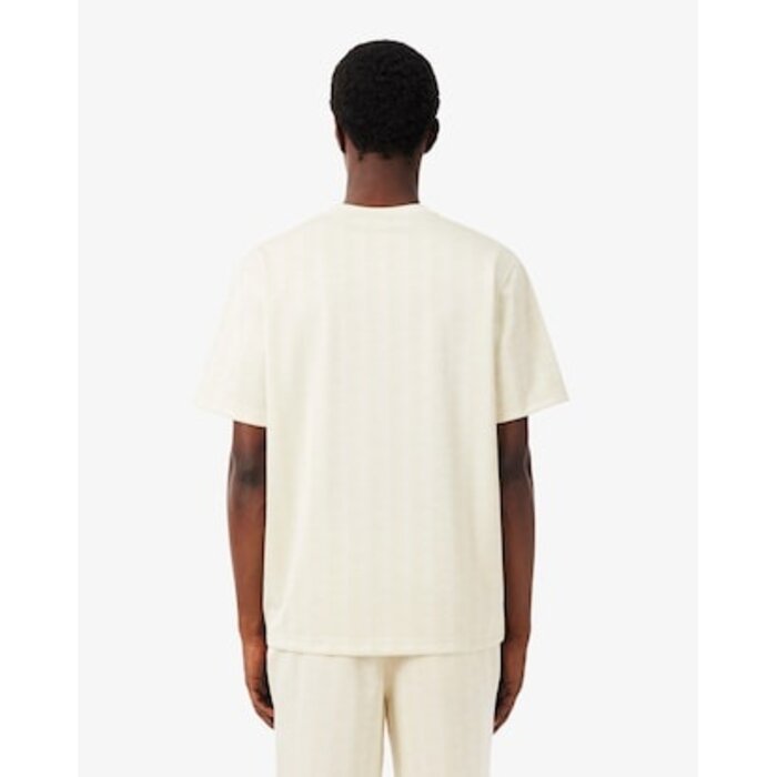 Lacoste T-shirt Jacquard Monogramme - Beige 8LX