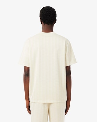 Lacoste T-shirt Jacquard Monogramme - Beige 8LX
