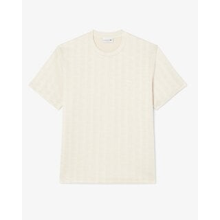 Lacoste T-shirt Jacquard Monogramme - Beige 8LX