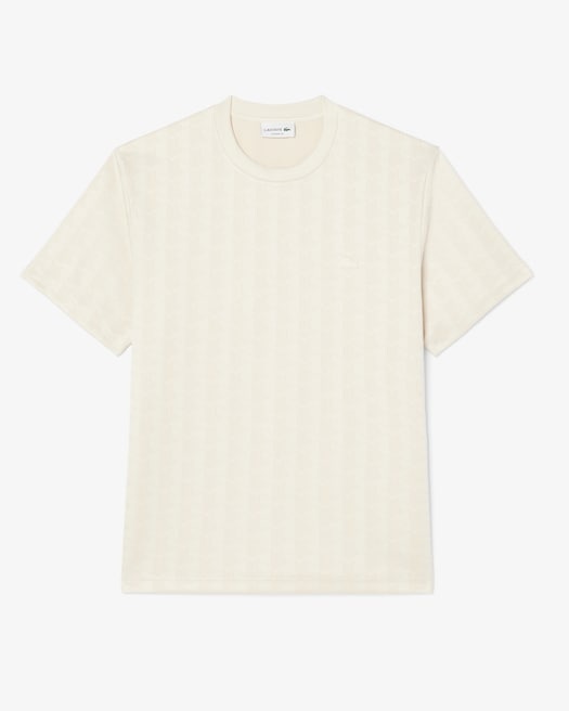 Lacoste T-shirt Jacquard Monogramme - Beige 8LX
