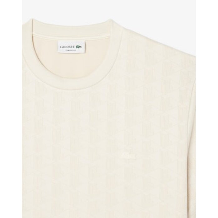 Lacoste T-shirt Jacquard Monogramme - Beige 8LX
