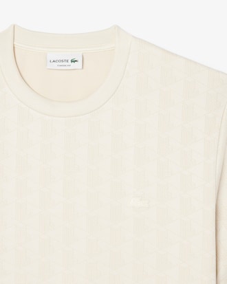 Lacoste T-shirt Jacquard Monogramme - Beige 8LX