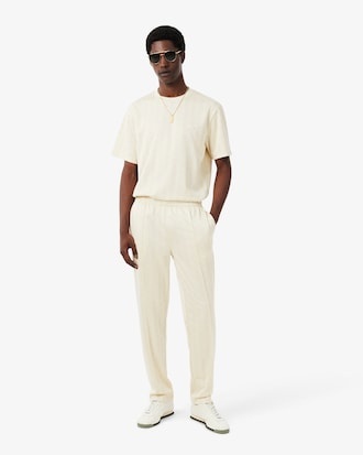 Lacoste T-shirt Jacquard Monogramme - Beige 8LX
