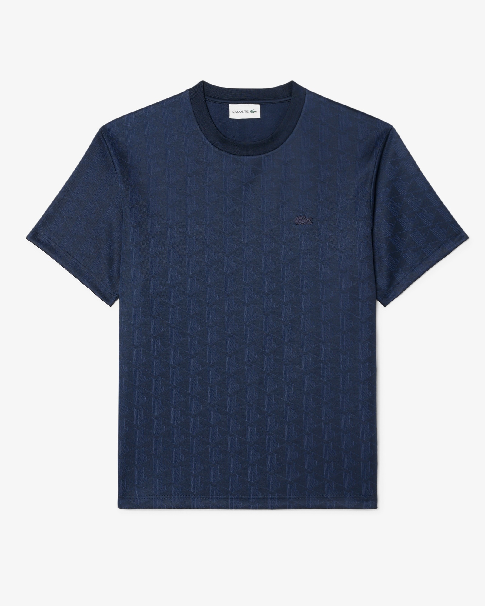 Lacoste T-shirt Jacquard Monogramme - Bleu Marine