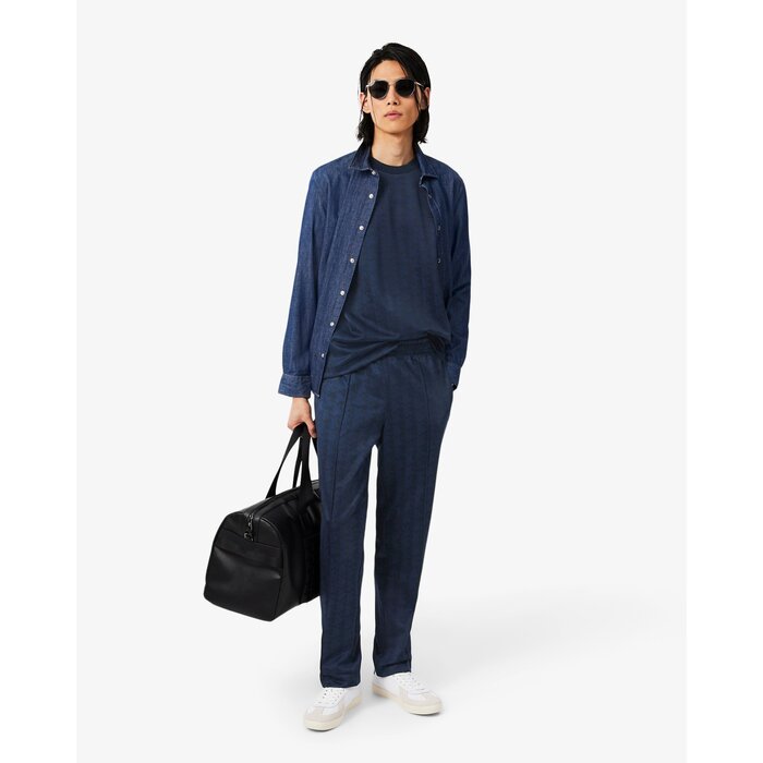 Lacoste T-shirt Jacquard Monogramme - Bleu Marine