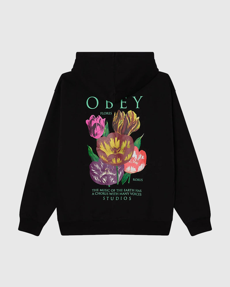 Obey Flores Robus Hood - Black