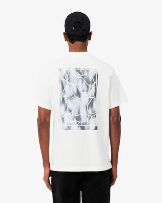 Lacoste T-shirt Jersey Imprimé Tennis Graphique - Blanc