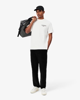 Lacoste T-shirt Jersey Imprimé Tennis Graphique - Blanc