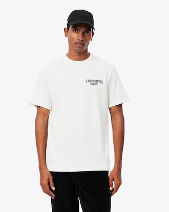 Lacoste T-shirt Jersey Imprimé Tennis Graphique - Blanc