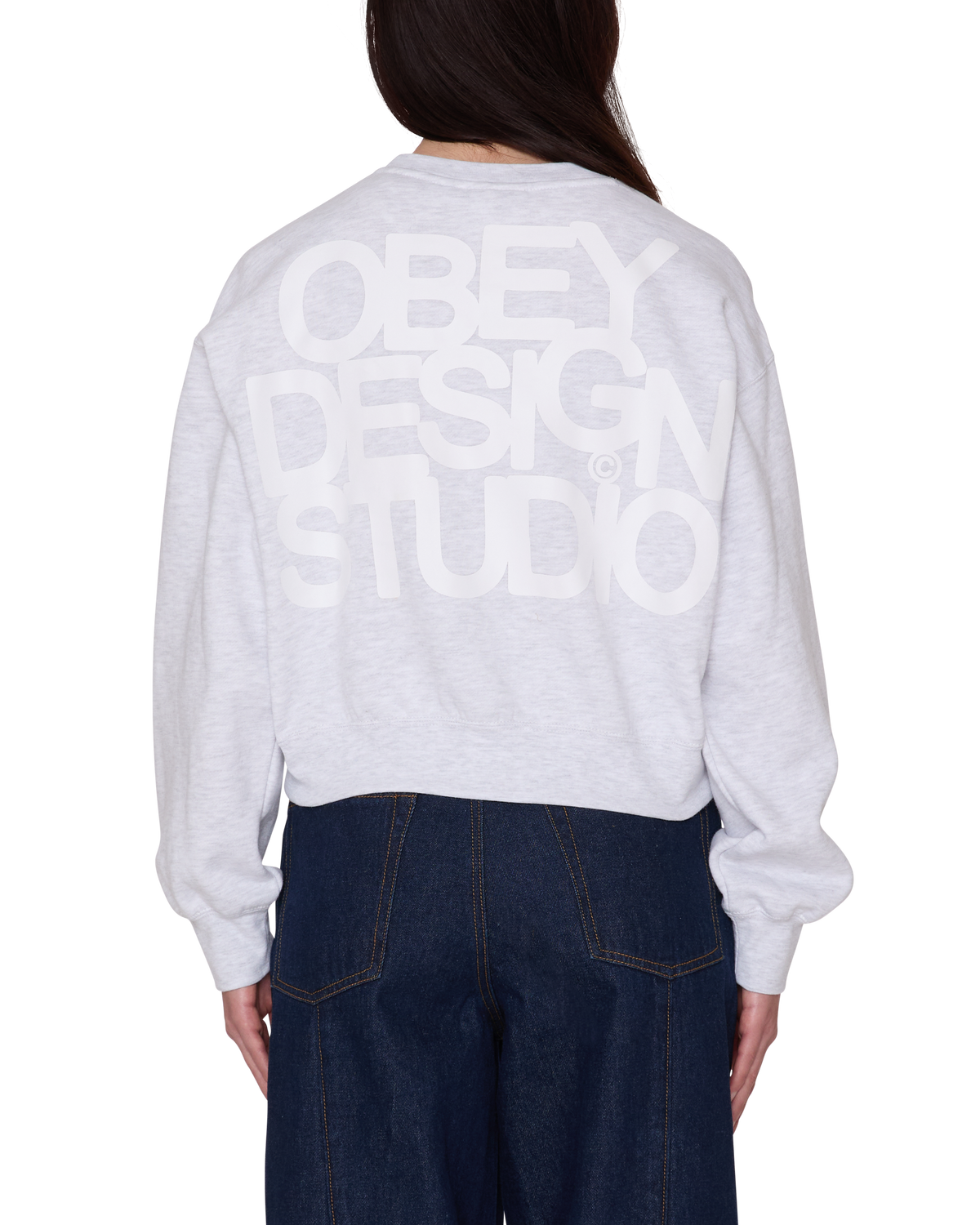 Obey Design Studio Cropped - Ash Heather Grey