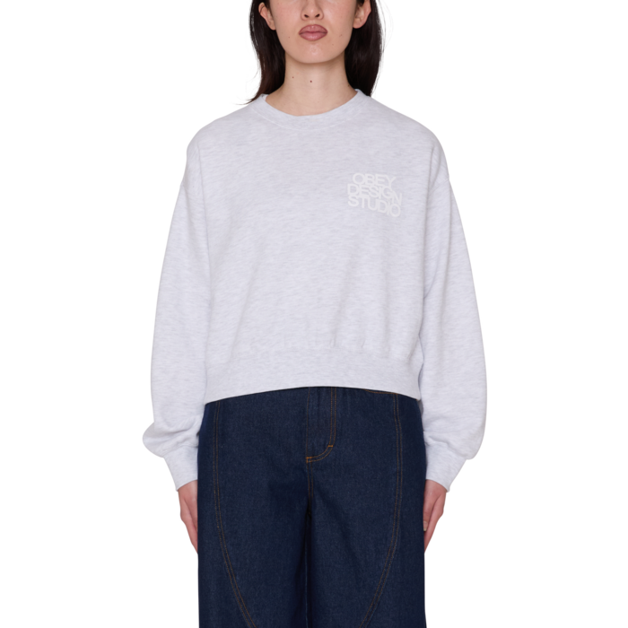 Obey Design Studio Cropped - Ash Heather Grey