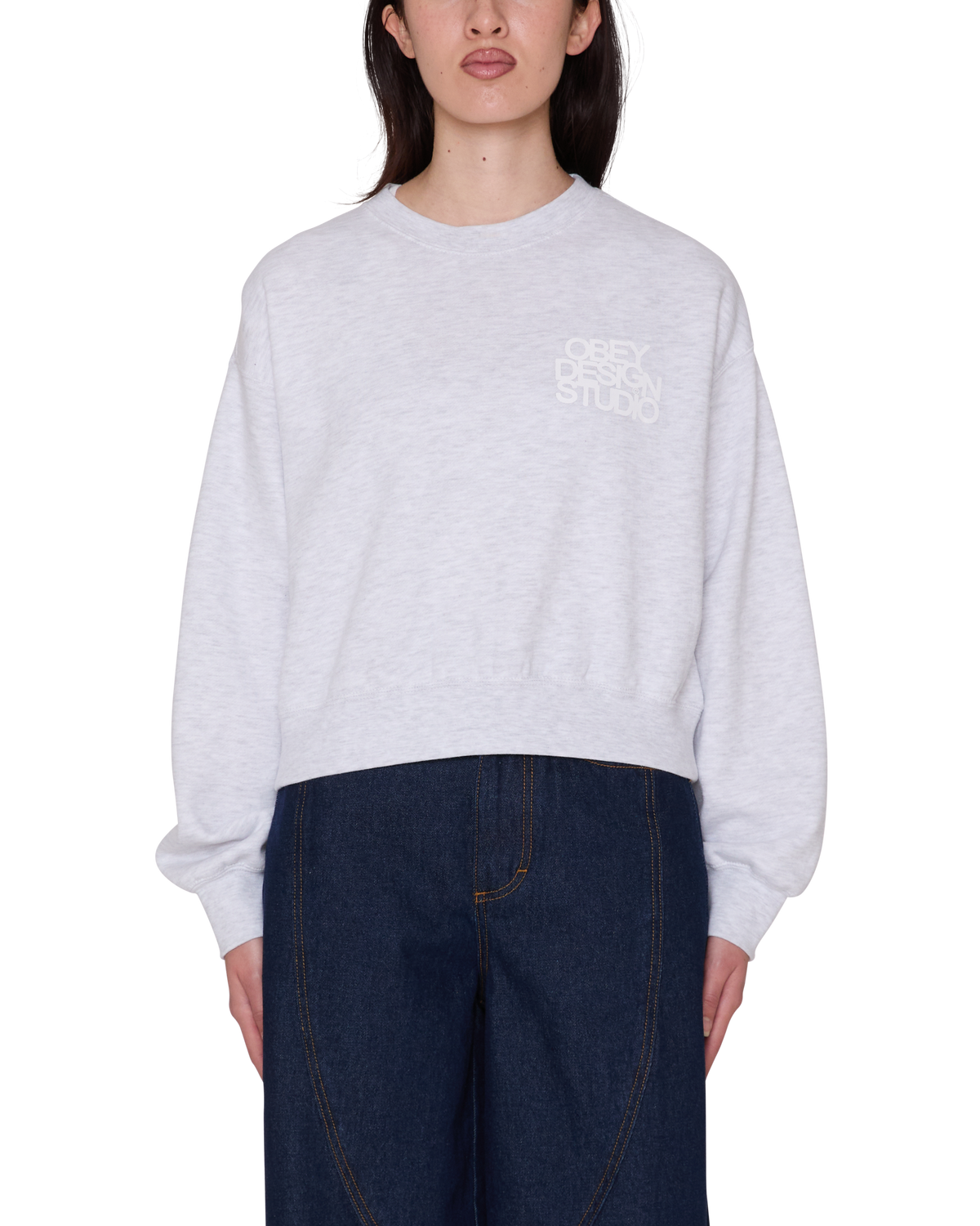 Obey Design Studio Cropped - Ash Heather Grey