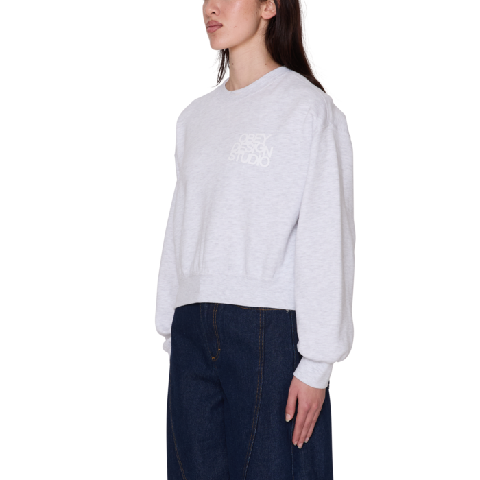 Obey Design Studio Cropped - Ash Heather Grey