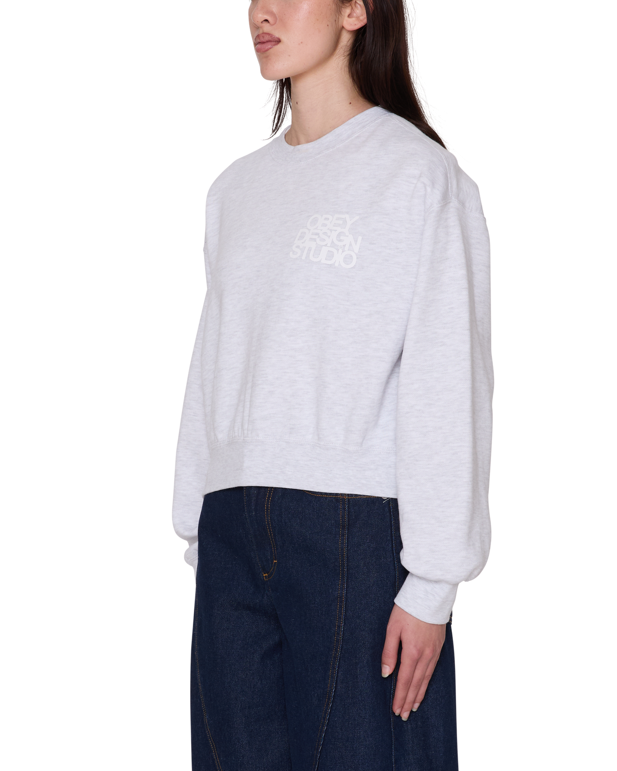 Obey Design Studio Cropped - Ash Heather Grey