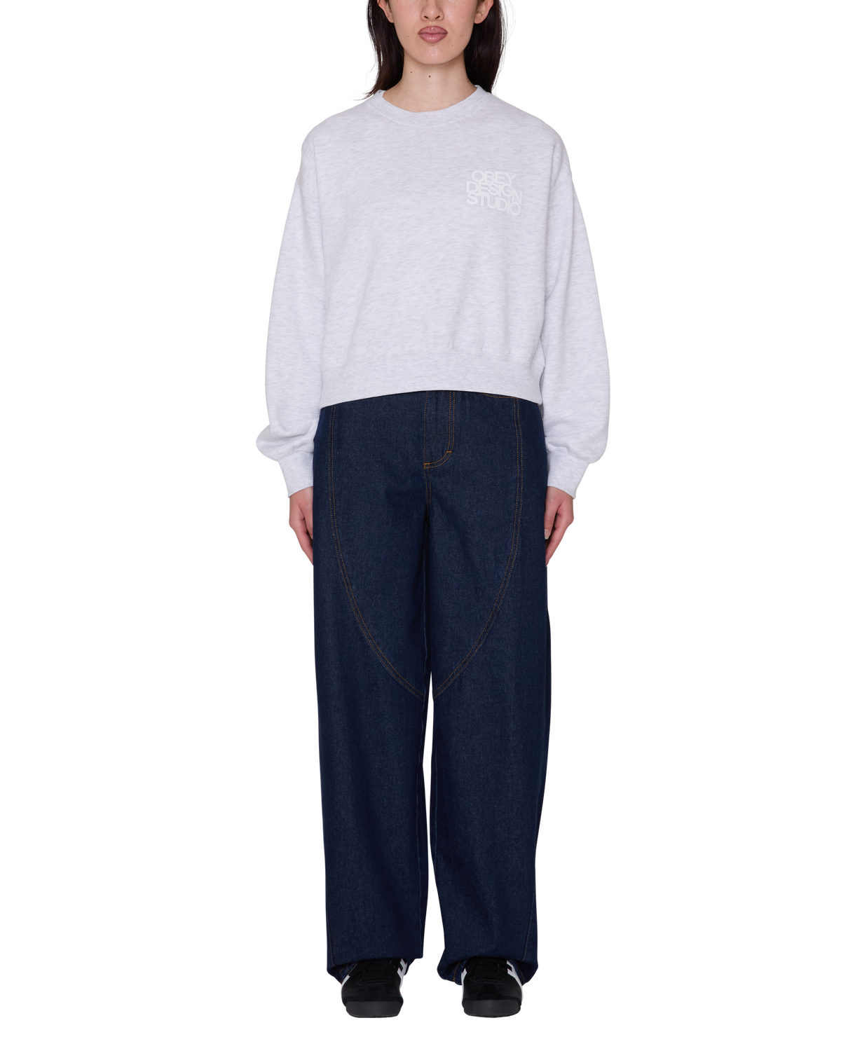 Obey Design Studio Cropped - Ash Heather Grey