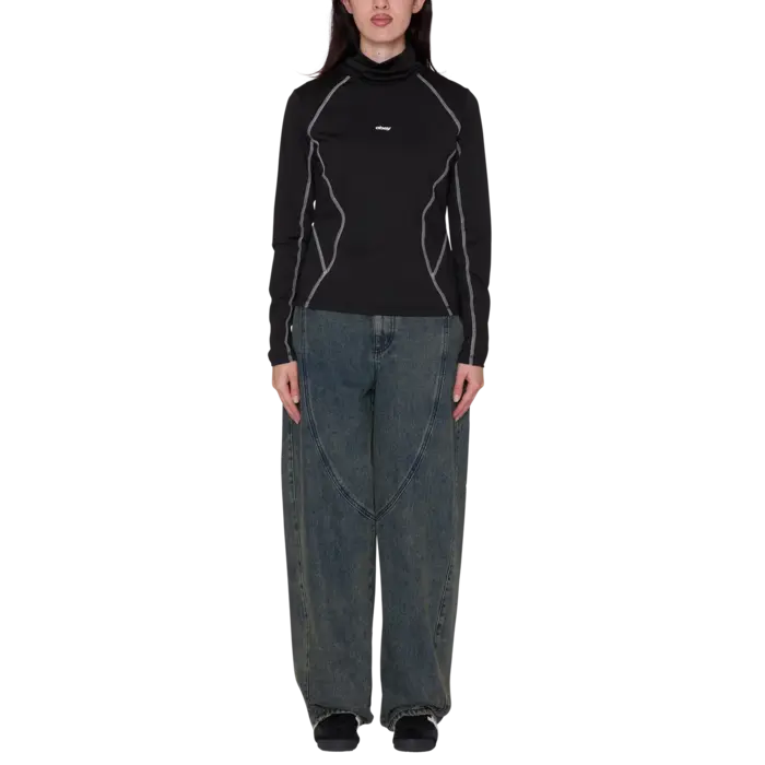 Obey Nalia Turtle Neck Top - Black