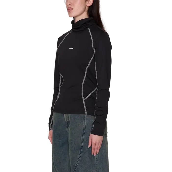 Obey Nalia Turtle Neck Top - Black