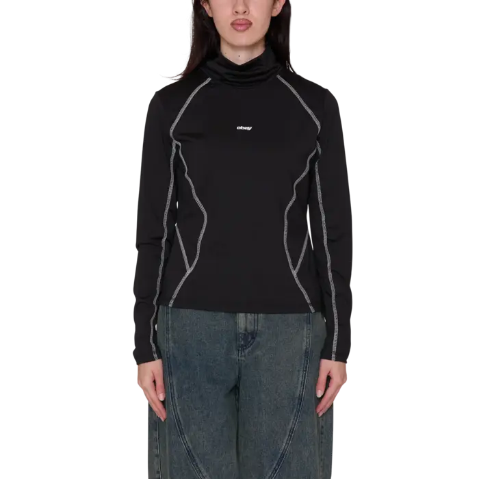 Obey Nalia Turtle Neck Top - Black