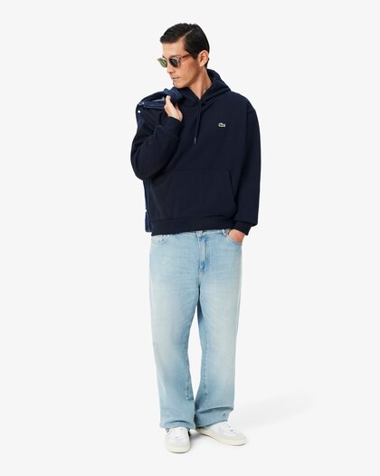 Lacoste Sweatshirt à Capuche Molleton - Bleu Marine