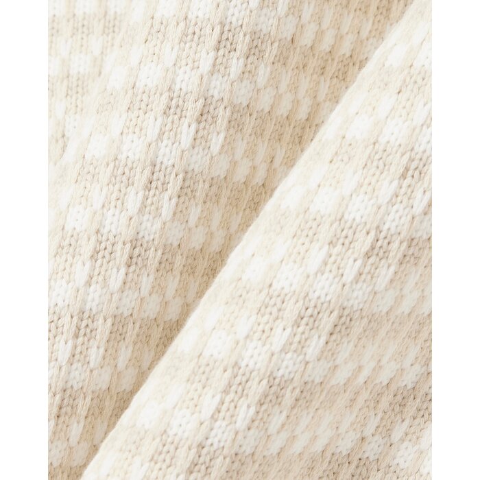Lacoste Pull Rayé Coton - Beige/ Gris Clair/ Blanc