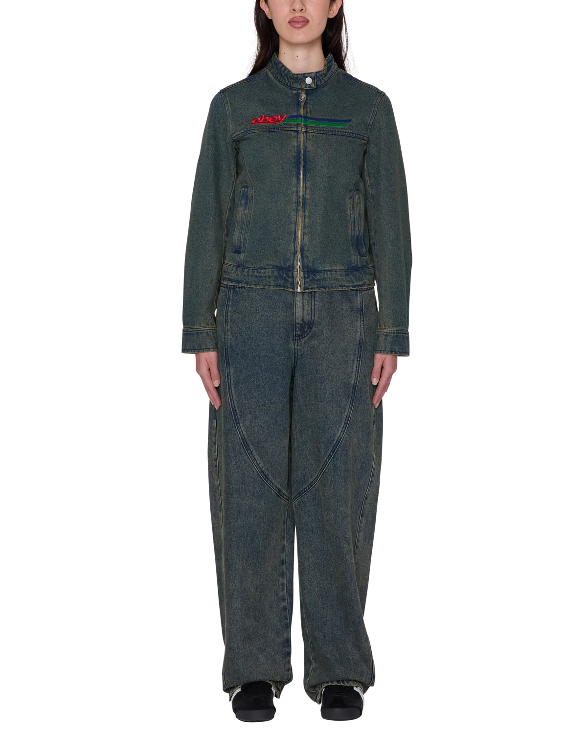 Obey Rove Moto Jacket - Yellow Tint Wash