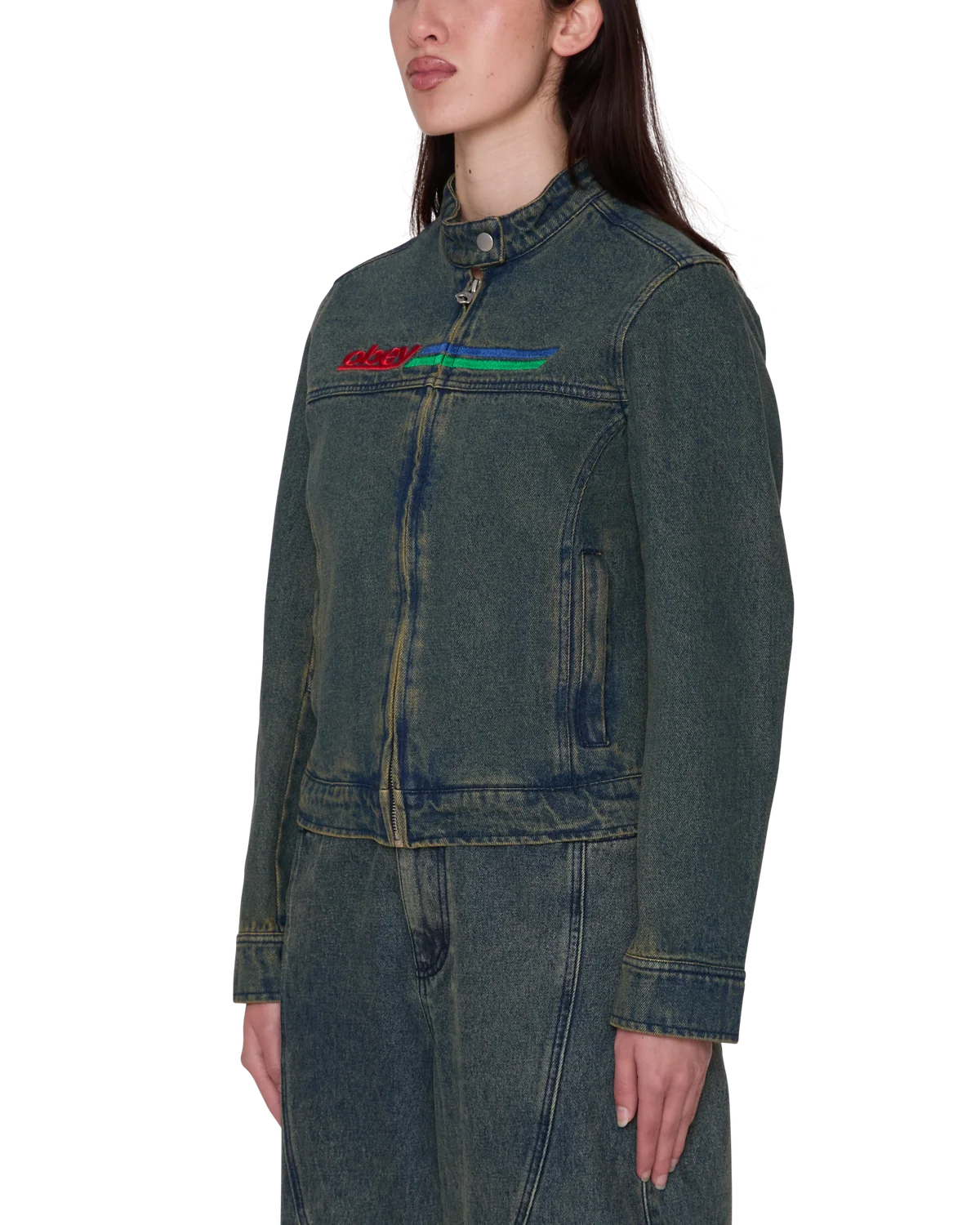 Obey Rove Moto Jacket - Yellow Tint Wash