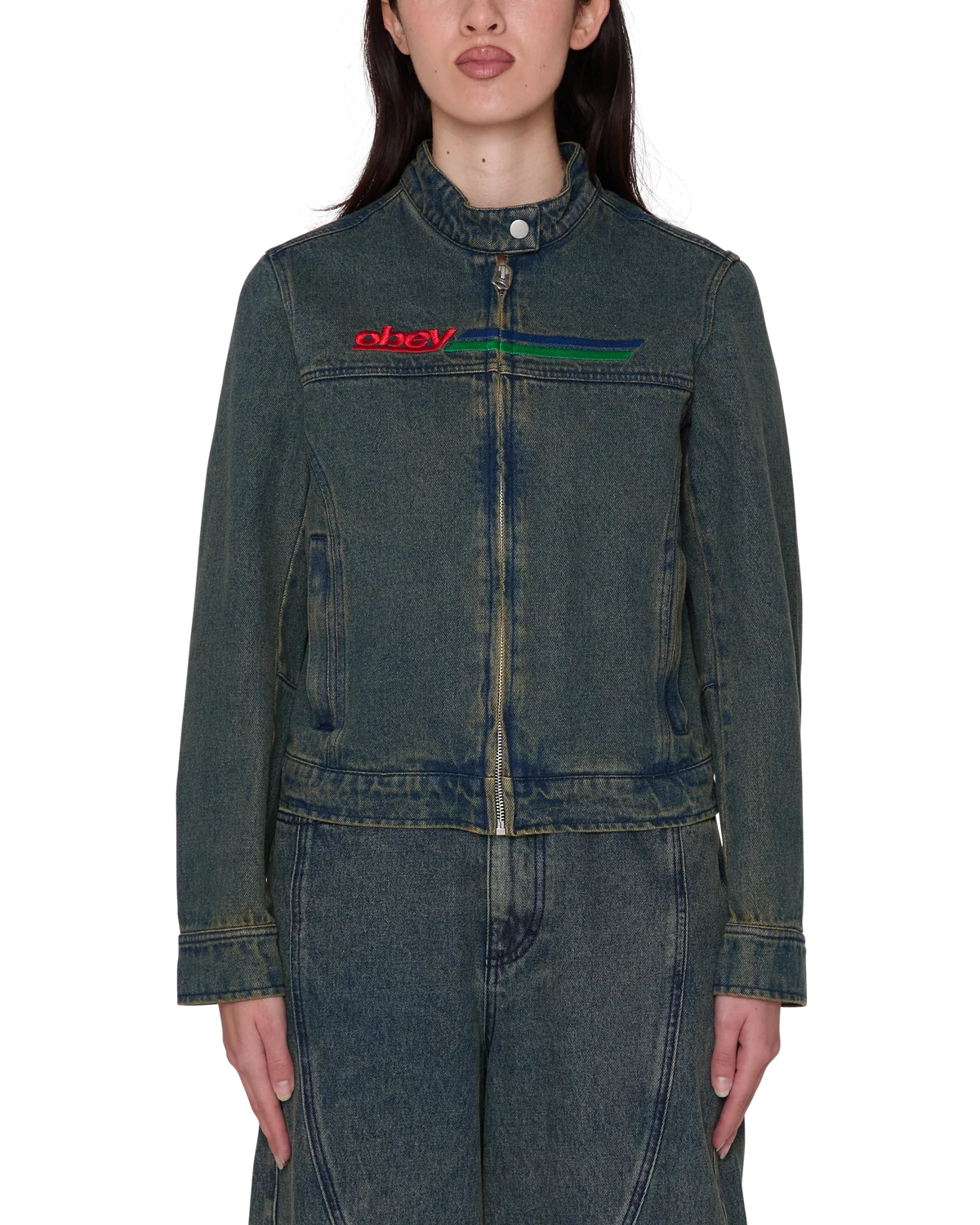 Obey Rove Moto Jacket - Yellow Tint Wash