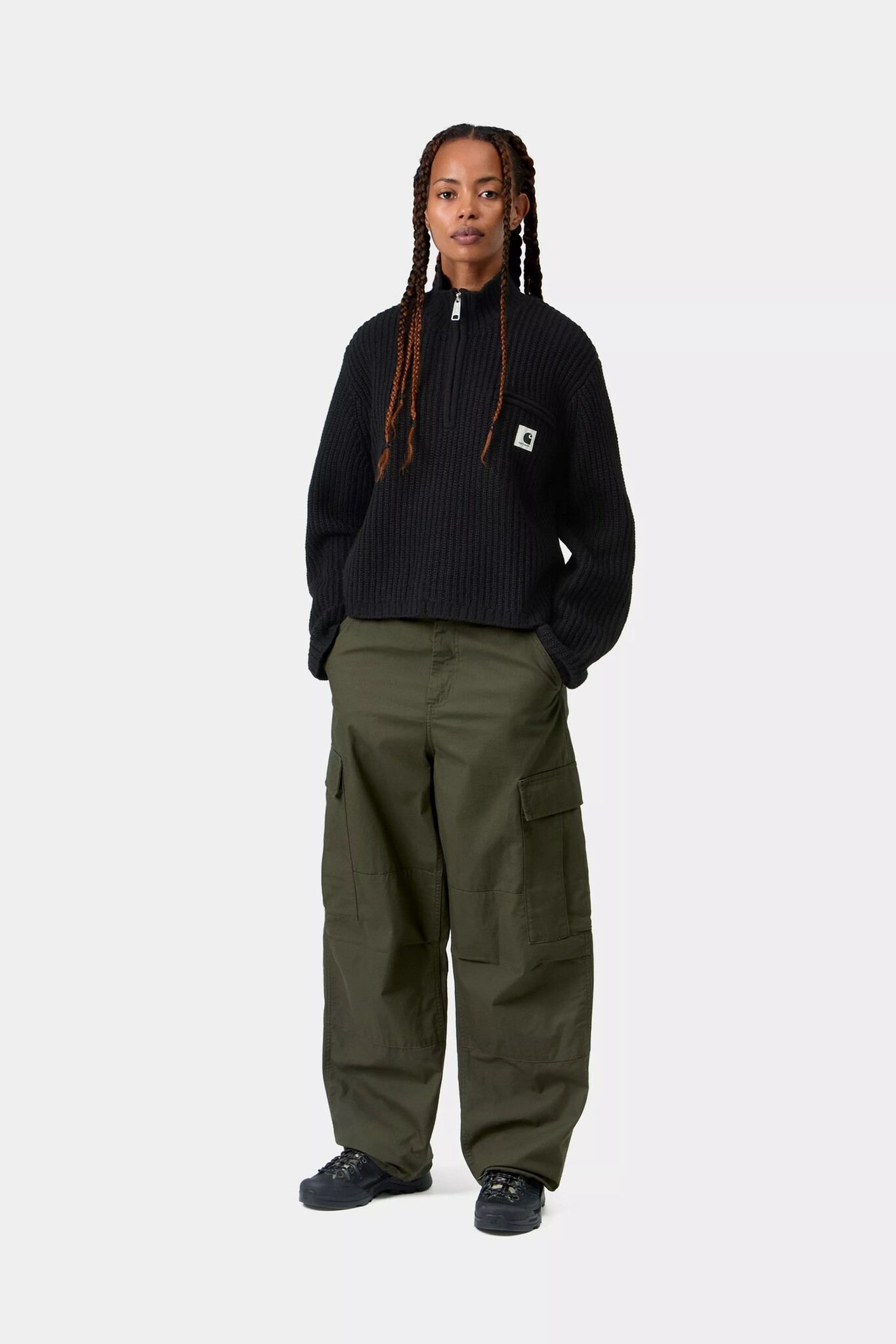 Carhartt WIP W' Detroit Half Zip Sweater - Black