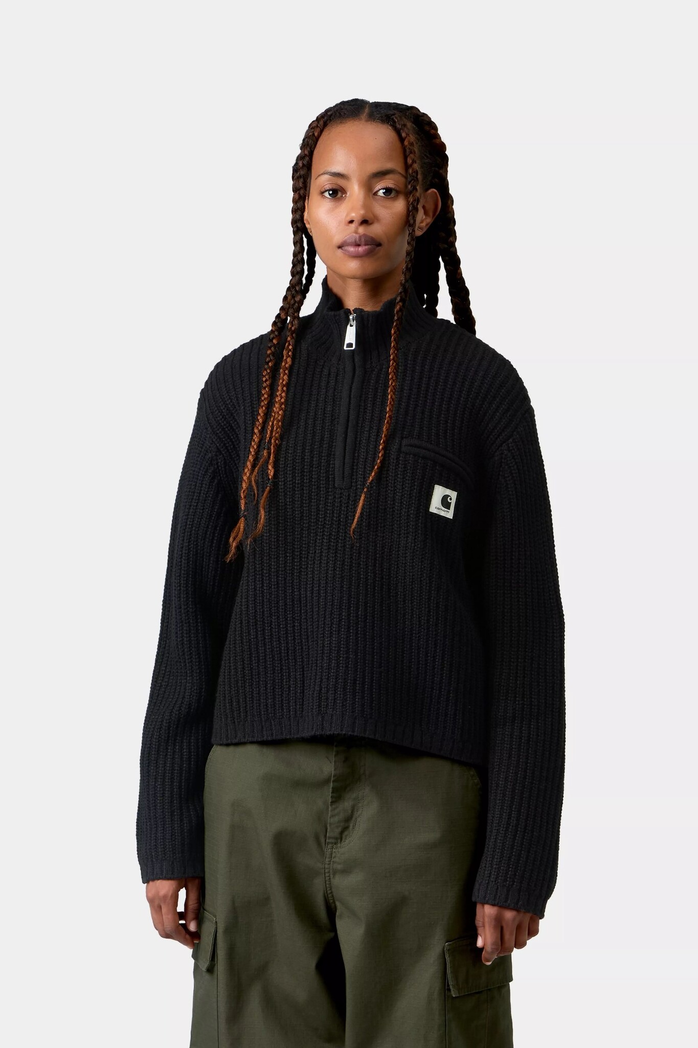 Carhartt WIP W' Detroit Half Zip Sweater - Black