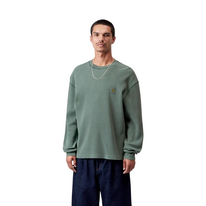 Carhartt WIP L/S Vista Waffle T-shirt - Dark Scarab (Garment Dyed)