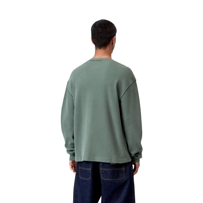 Carhartt WIP L/S Vista Waffle T-shirt - Dark Scarab (Garment Dyed)