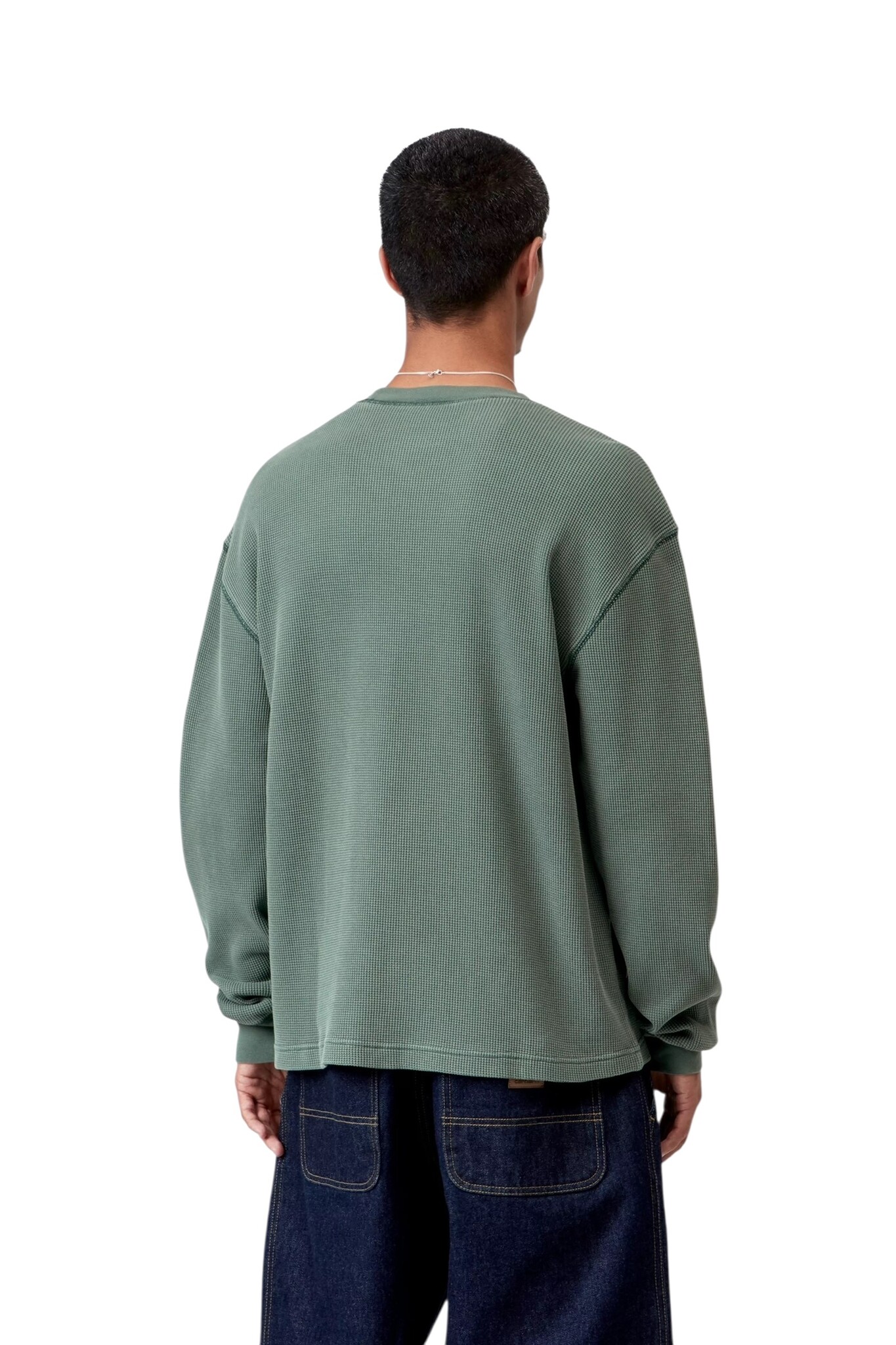Carhartt WIP L/S Vista Waffle T-shirt - Dark Scarab (Garment Dyed)