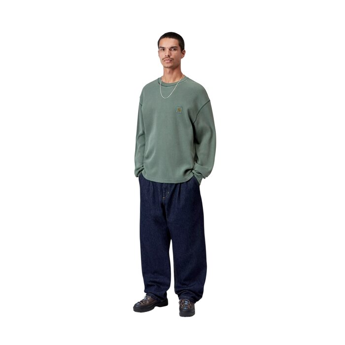 Carhartt WIP L/S Vista Waffle T-shirt - Dark Scarab (Garment Dyed)