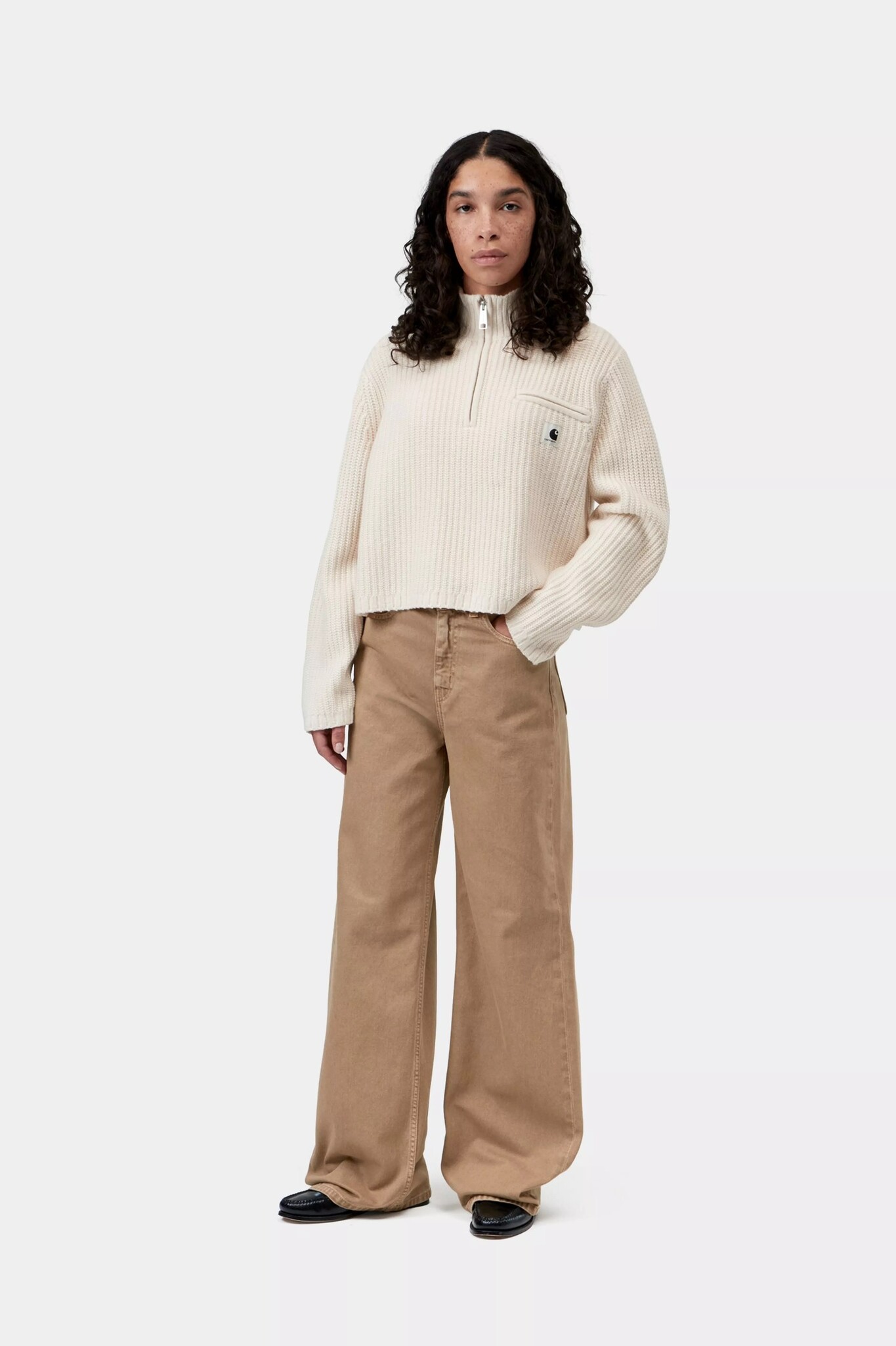 Carhartt WIP W' Detroit Half Zip Sweater - Natural