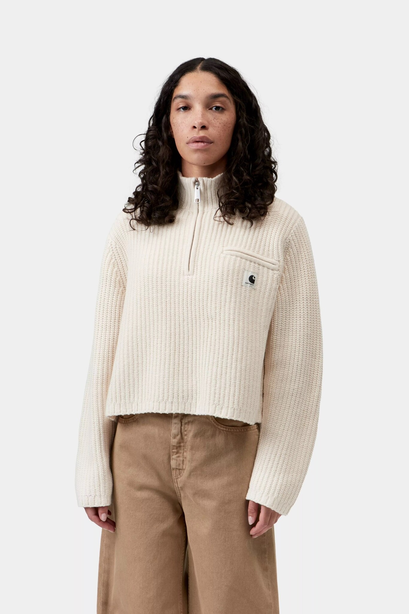 Carhartt WIP W' Detroit Half Zip Sweater - Natural