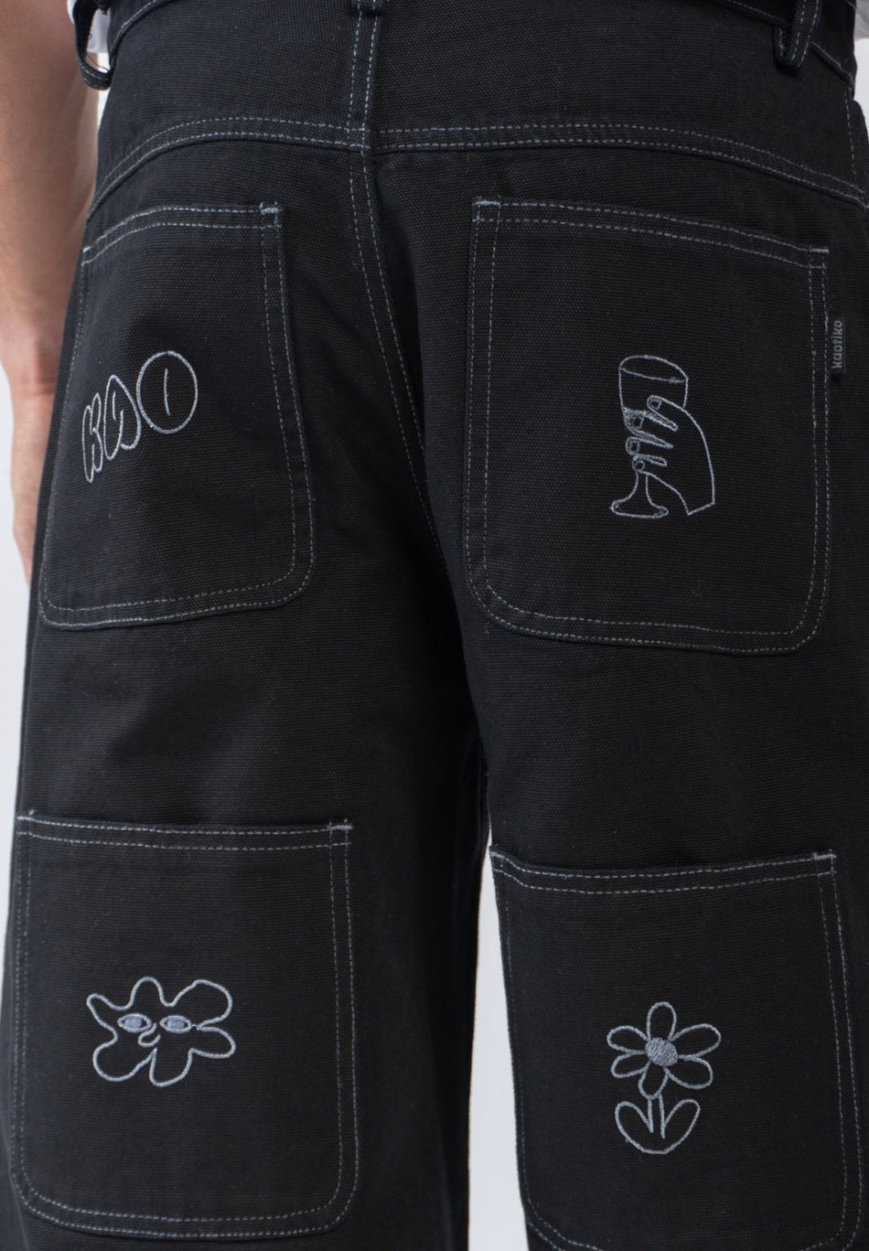 Kaotiko Denim Pants Breeze Club - Black