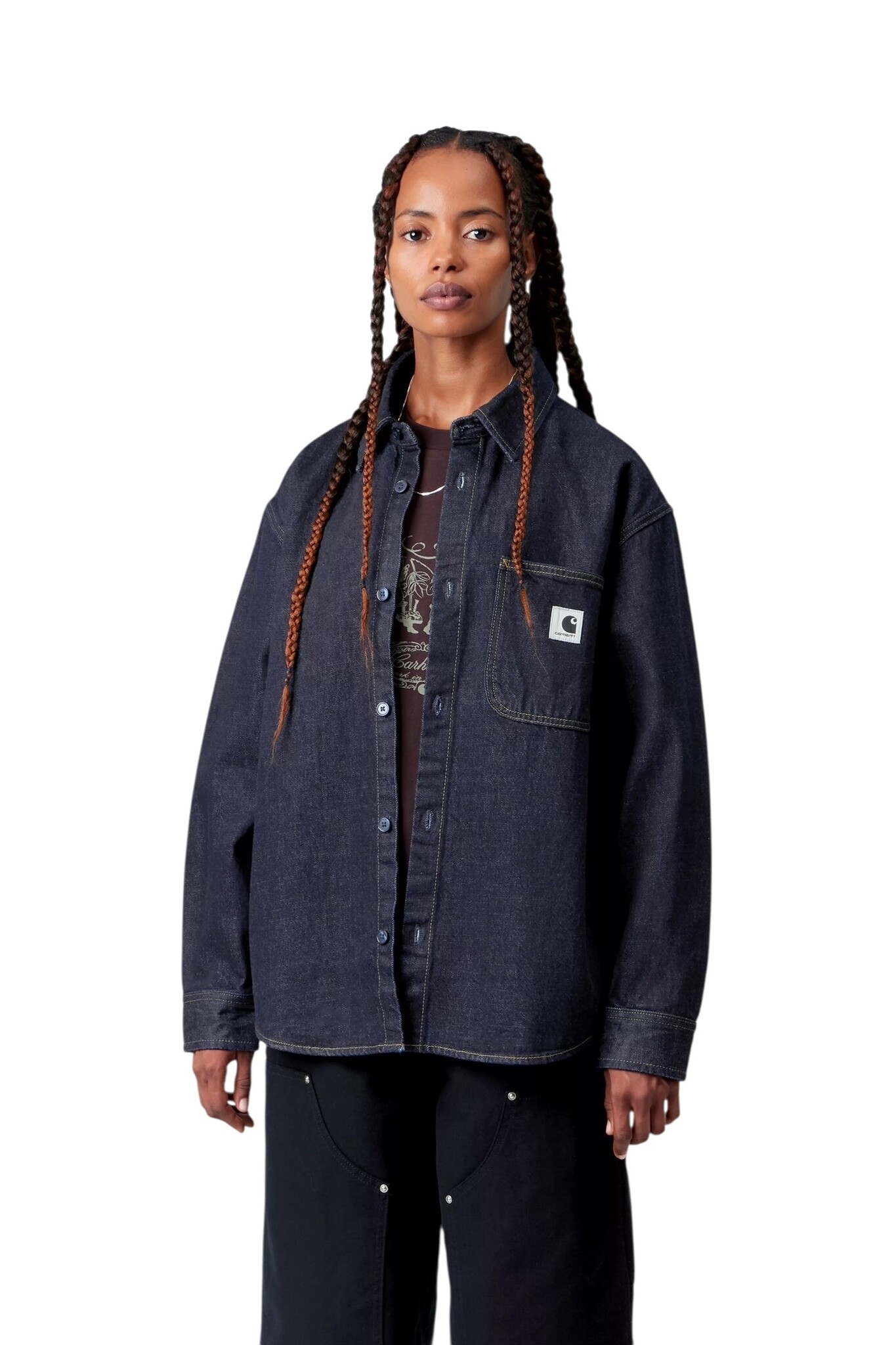 Carhartt WIP W' L/S Marly Shirt Jkt - Blue Heavy Stone Wash