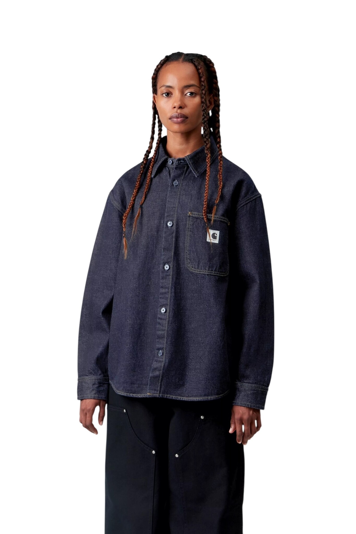 Carhartt WIP W' L/S Marly Shirt Jkt - Blue Heavy Stone Wash