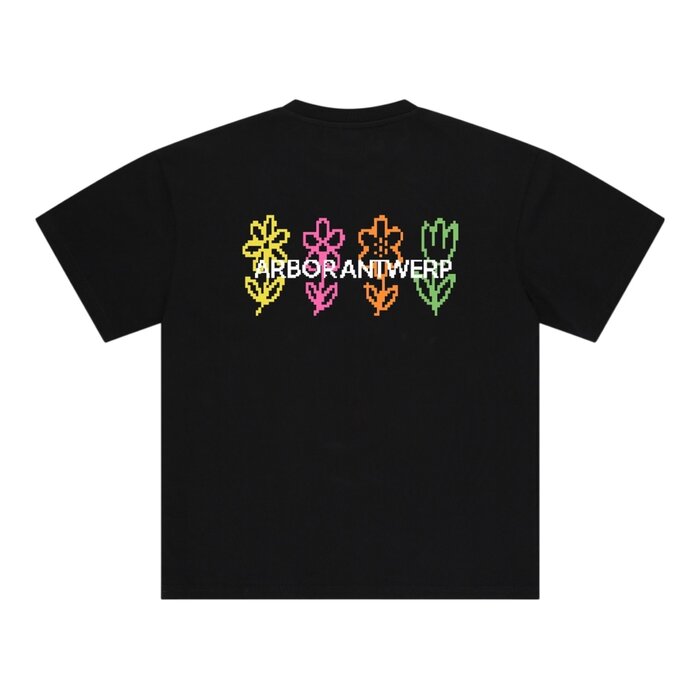 Arbor Antwerp Pixel Flower T-shirt - Black
