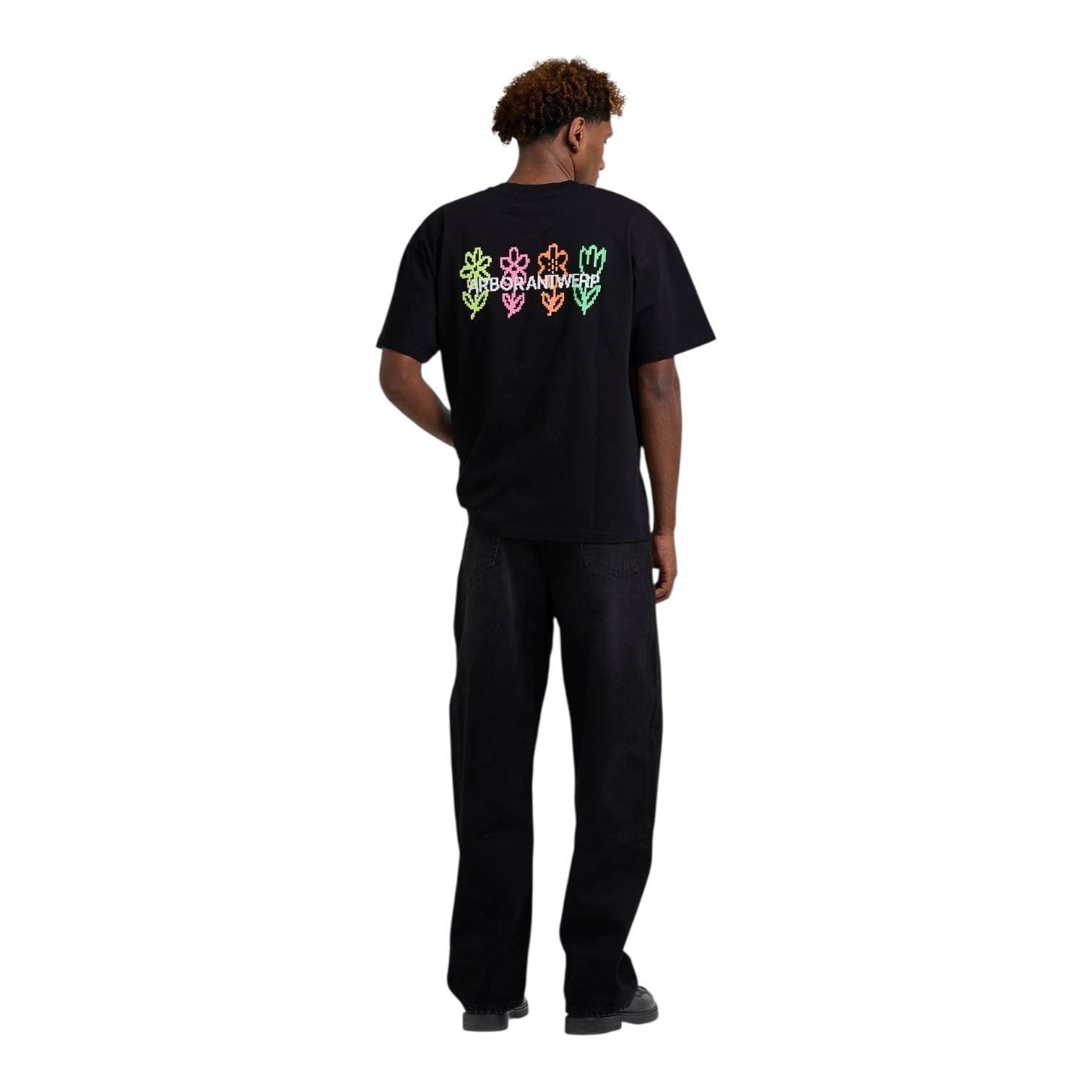 Arbor Antwerp Pixel Flower T-shirt - Black