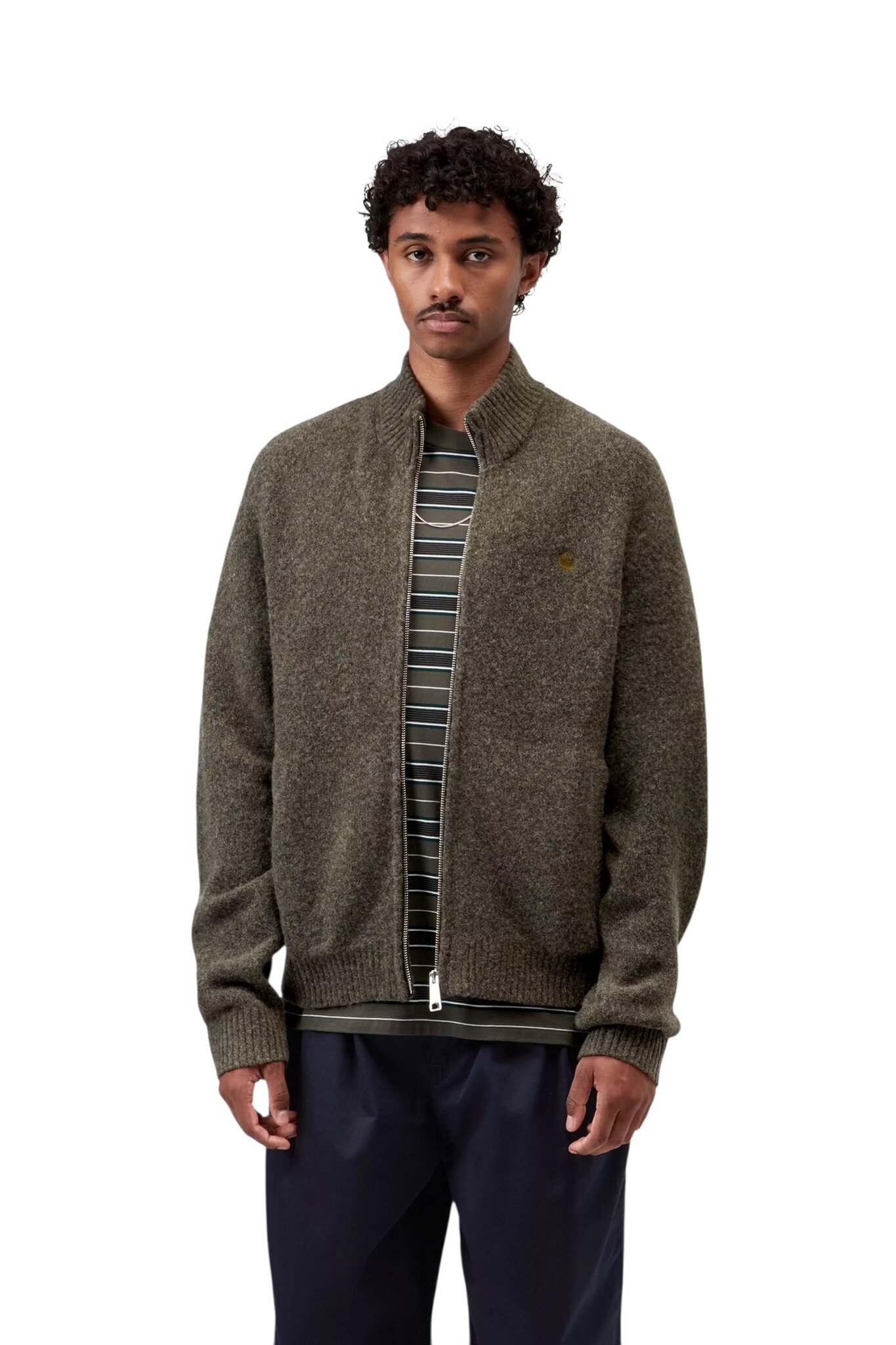 Carhartt WIP Curtis Sweater Jacket - Tangled Shungite