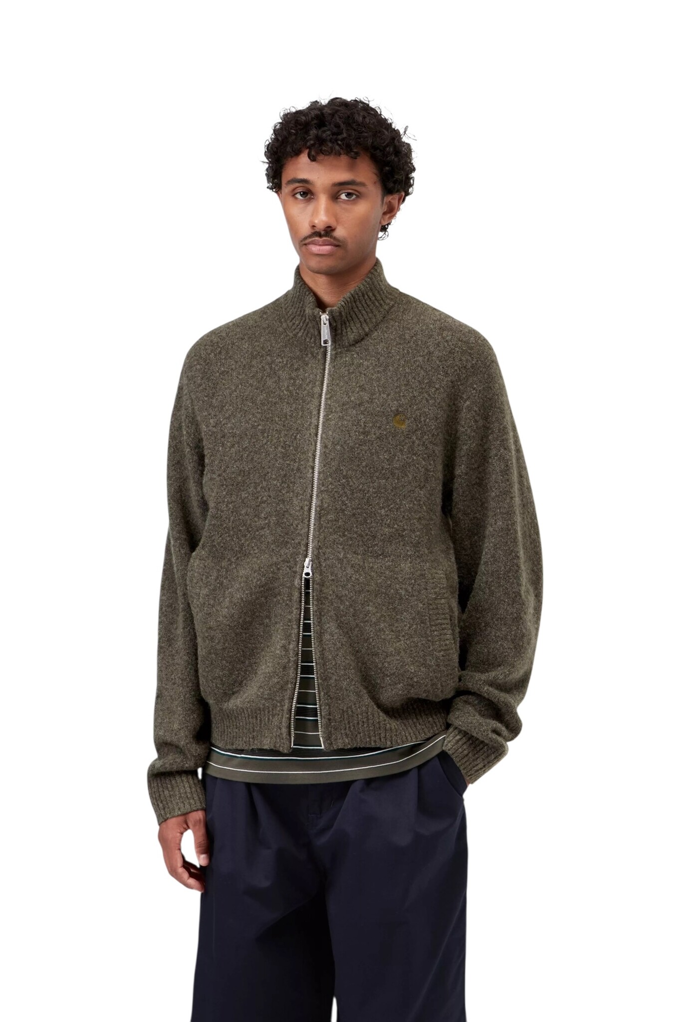 Carhartt WIP Curtis Sweater Jacket - Tangled Shungite