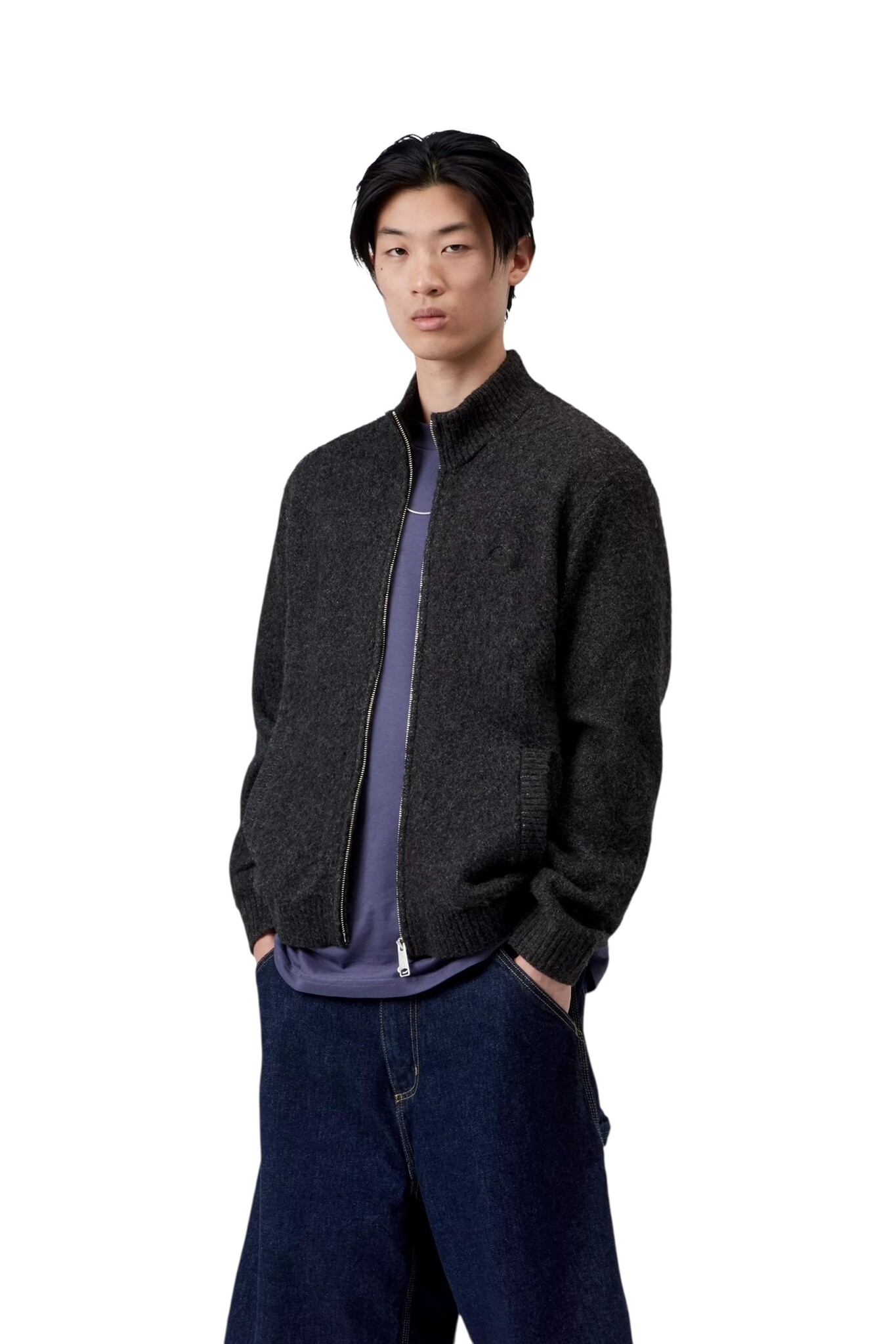 Carhartt WIP Curtis Sweater Jacket - Tangled Black