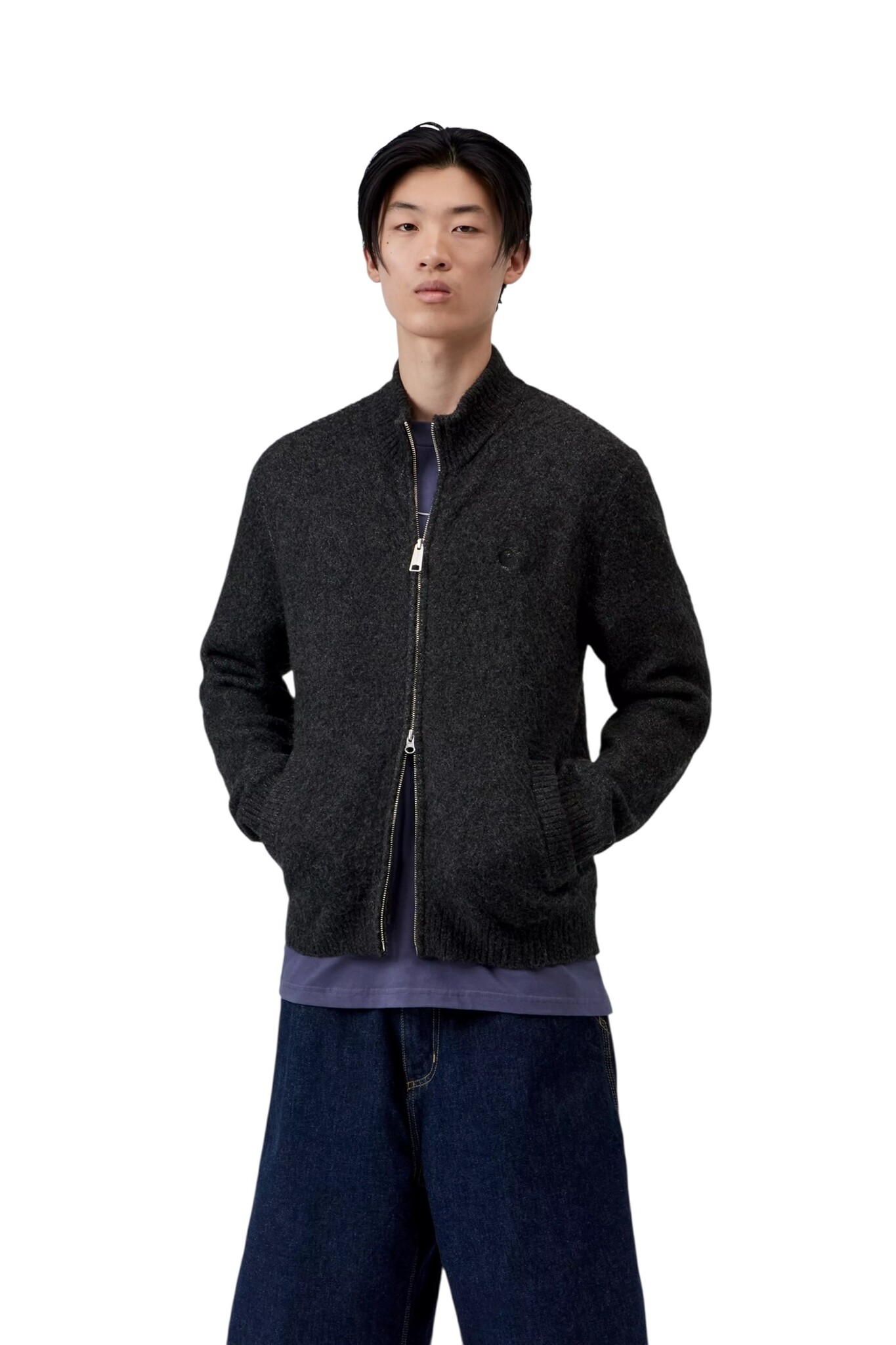 Carhartt WIP Curtis Sweater Jacket - Tangled Black